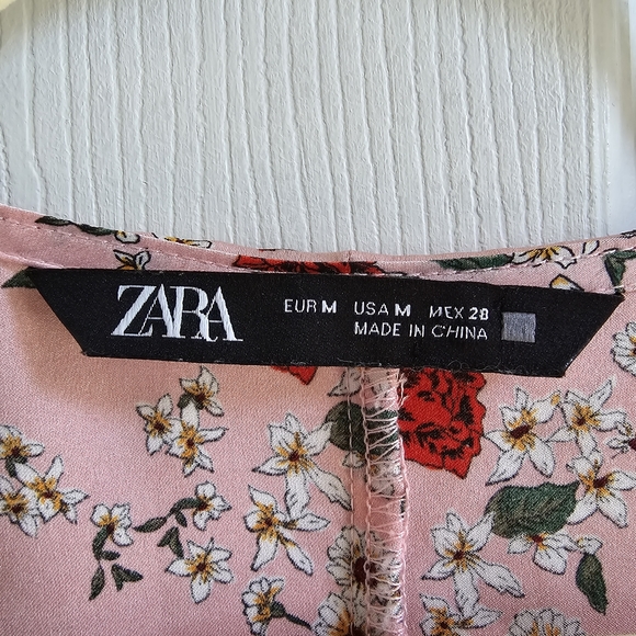 Satin Rose Floral Print Pink Mini Dress - Picture 10 of 12